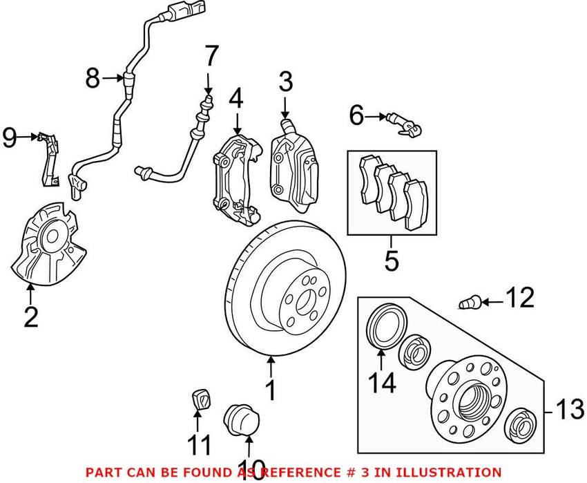 Mercedes Disc Brake Caliper - Front Driver Side (New) 2044213581